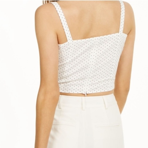 Danielle Bernstein White Polka Dot Crop Top Size 4 - Picture 2 of 8